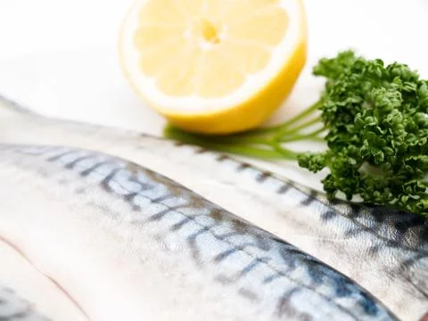 Raw mackerel filet Stock Photos