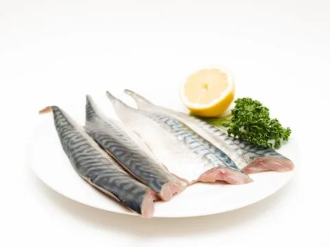 Raw mackerel filet Stock Photos