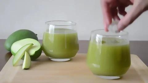 Raw Mango Juice - Green Mango Healthy Juice Stock-Footage 287875545
