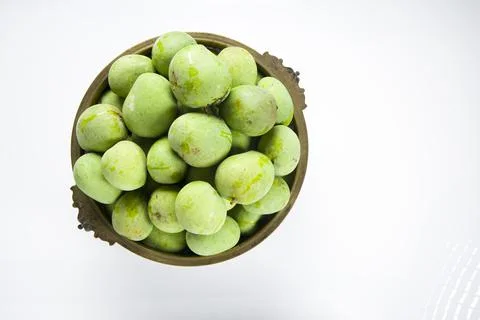 Raw mango or Green mango Stock Photos