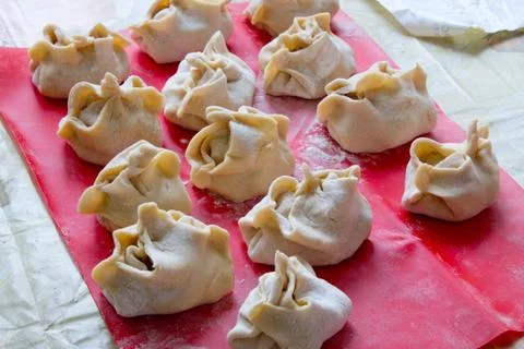 Raw mantas on the table Stock Photos