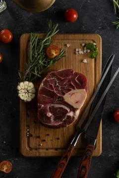 Raw marbled beef steak Stock Photos