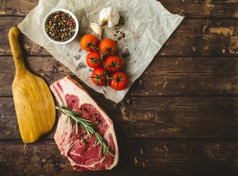 Raw marbled meat steak Stock-Fotos