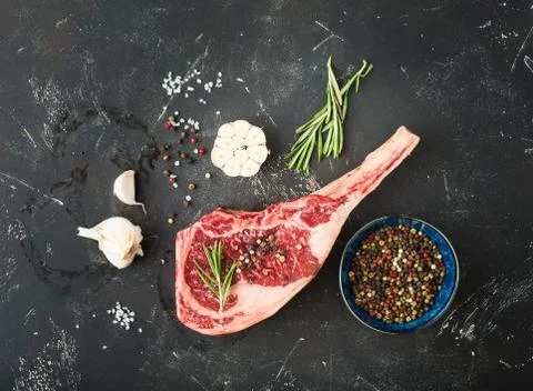 Raw marbled meat steak Stock Photos