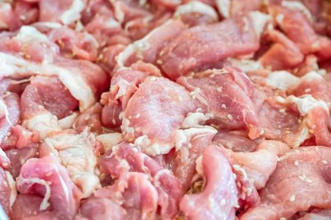 Raw marinated pork Stock Photos