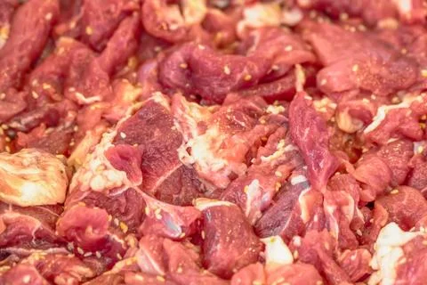 Raw marinated pork Stock Photos