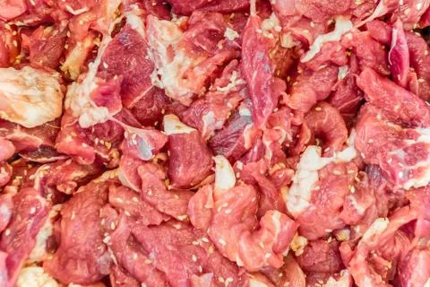 Raw marinated pork Stock Photos