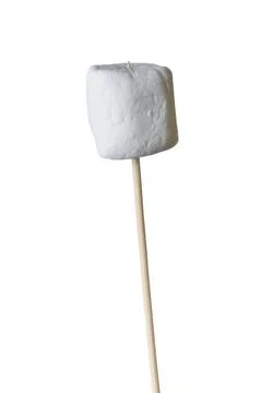Raw marshmallow on a stick Stock Photos