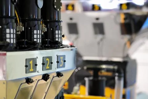 Raw material dosing system for extrusion lines Stock Photos