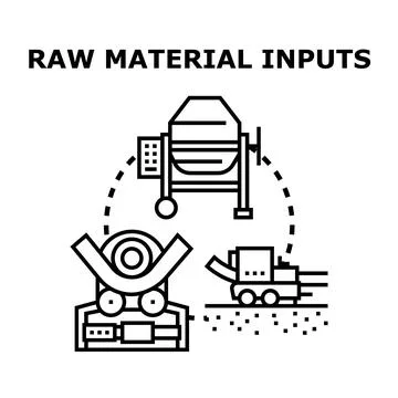 Raw material inputs process for industrial production イラスト素材