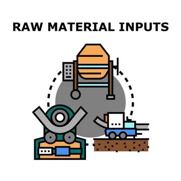 Raw material inputs process for industrial production イラスト素材