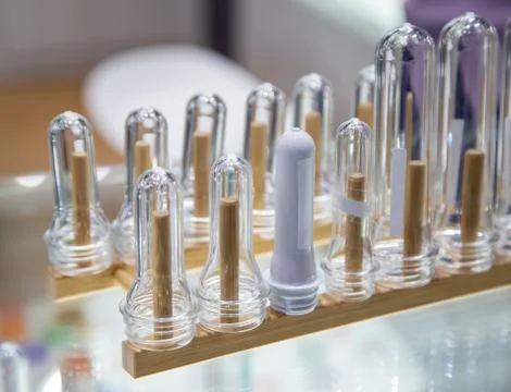 Raw Material Plastic Bottle Blowing Machine Stock Photos