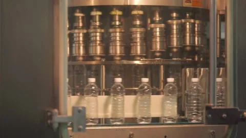 Raw Material of Plastic Bottle. Stretch or injection molding Process Empty Video stock 334587683
