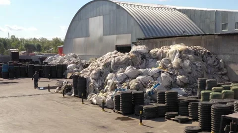 Raw materials with garbage in the processing plant Stock Footage 163745964