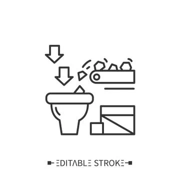 Raw materials line icon. Editable illustration Stockillustratie