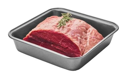 Raw meat in a baking sheet Stock Photos
