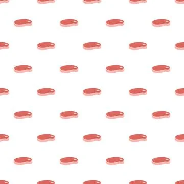 Raw meat beef steaks seamless pattern background Stock Illustration