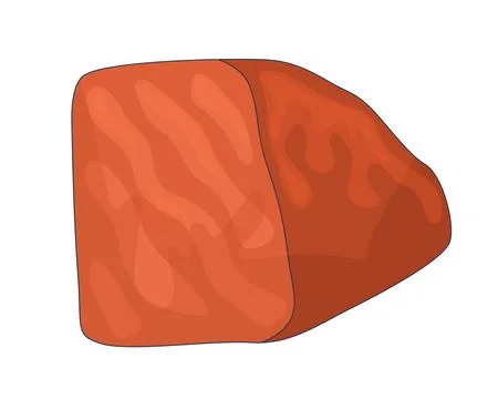 Raw meat block 2D cartoon object Stock Illustration