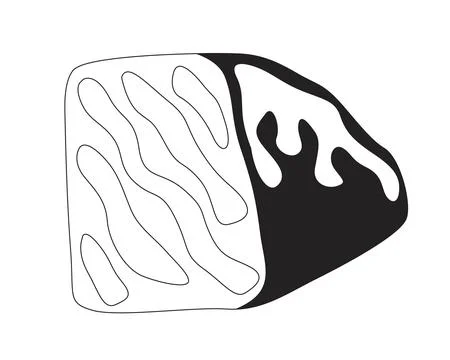 Raw meat block 2D line object Stock Illustration