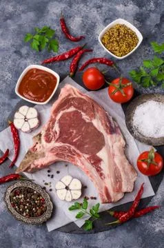 Raw meat with bones Stock Photos