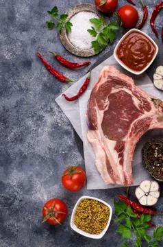 Raw meat with bones Stock Photos