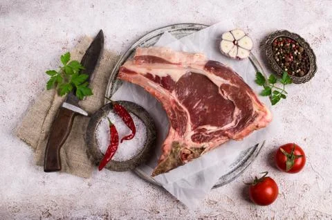 Raw meat with bones Foto stock