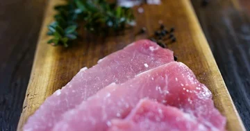 Raw Meat On Chopping Board 4k Stock Footage 85836002