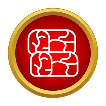 Raw meat cuts icon for butcher shop and food industry Stock Illustration