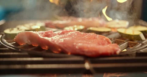 Raw meat falling from the above Video stock 311829443