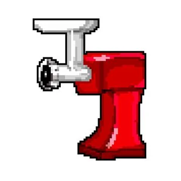 Raw meat grinder game pixel art vector illustration Stock Illustration
