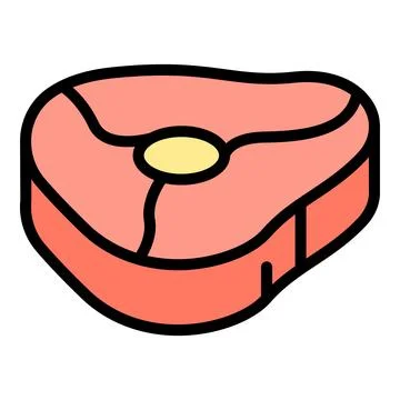 Raw meat icon vector flat Illustrazione stock