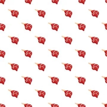 Raw meat leg or steak seamless pattern background Stock Illustration