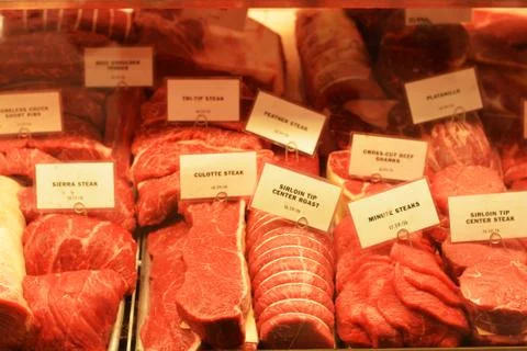 Raw meat mix or different type of raw meat close-up Stock-Fotos