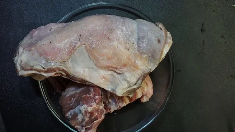 Raw meat overhead Stock Footage 103984951