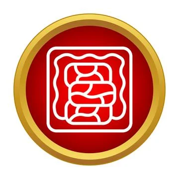 Raw meat packaging icon on red background イラスト素材