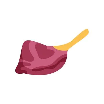 Raw meat piece with bone fresh food product Stock Illustration