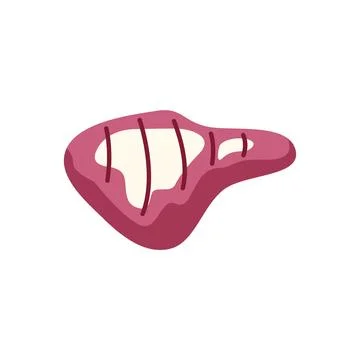 Raw meat piece with grill marks illustration Ilustración de archivo