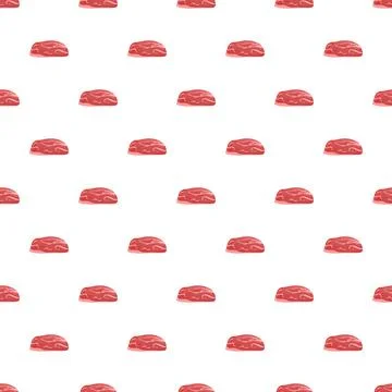 Raw meat pieces creating seamless food pattern Stock Illustration