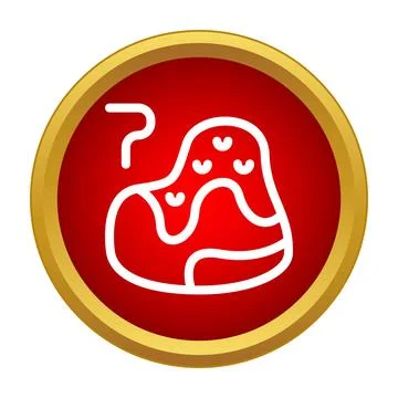 Raw meat red circle modern simple icon Stock Illustration