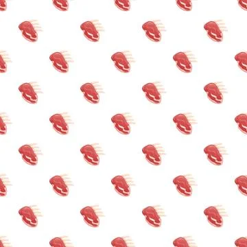 Raw meat ribs seamless repeating butcher pattern Stock Illustration