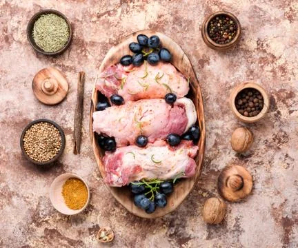 Raw meat selection Stock Photos