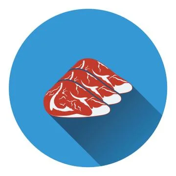 Raw meat steak icon Stock Illustration