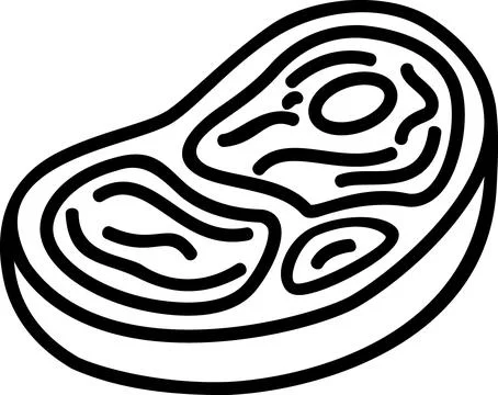 Raw meat steak line art icon graphic Illustration