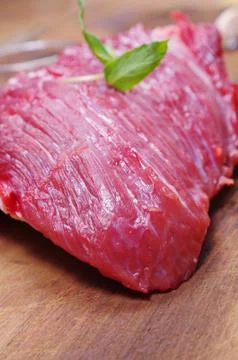 Raw meat steak with mint Stock-Fotos