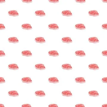 Raw meat steak pattern on white background Stock Illustration