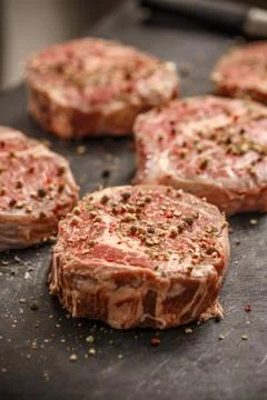 Raw meat steak Stock Photos