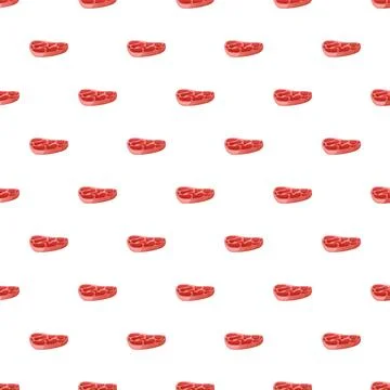Raw meat steak pieces pattern background Stock Illustration