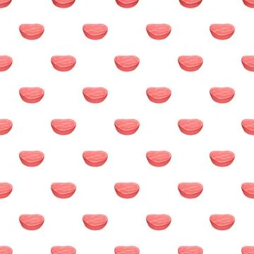 Raw meat steak pieces pattern background Stock Illustration