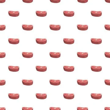 Raw meat steaks creating seamless pattern background Stock Illustration