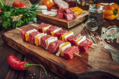 Raw meat stick Stock Photos